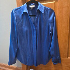 Talbots size 6, blue silk blouse